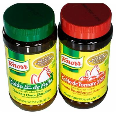 Knorr Caldo Con Sabor de Pollo (chicken bouillon) & Caldo de Tomate Con Sabor de Pollo (tomato & chicken Bouillon) 2 Jars 35.3 0z each