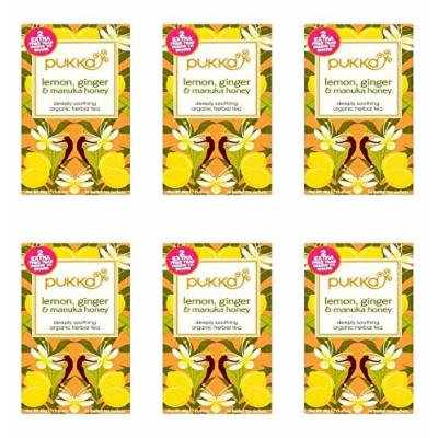 (6 PACK) - Pukka Lemon Ginger & Manuka Honey| 20 Bags |6 PACK - SUPER SAVER - SAVE MONEY