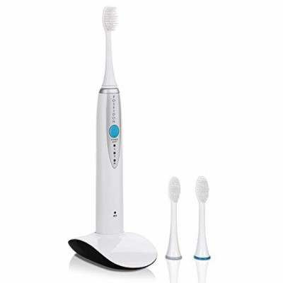 ToiletTree Products Poseidon Professional Rechargeable Sonic Toothbrush with Inductive Charger, Multiple Users, 3 Replacement Brush Heads, White