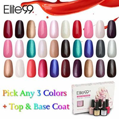 Elite99 UV LED Color Nail Art (Any 3 Colors) with Top Base Coat