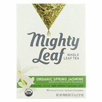 Mighty Leaf Tea, Organic Spring Jasmine, 15-Count Whole Leaf Pouches (Pack of 6) (1.32 oz each)