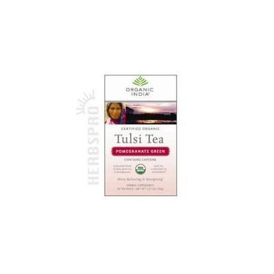 Organic India Tulsi Tea, Pomegranate Green, 18 Count by Organic India