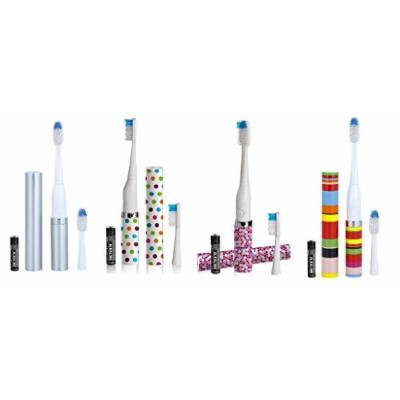 Violife Slim Portable + Sonic Toothbrush Set, Designs As Pictured, 4 count, (Silver, Confetti, Mosaic, Candy Stripe