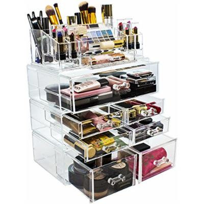 Sorbus Acrylic Cosmetics Makeup and Jewelry Storage Case Display Sets – Interlocking Drawers to Create Your Own Specially Designed Makeup Counter – Stackable and Interchangeable (Clear)