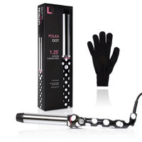 COLOR POP Ceramic Tourmaline Technology Polka Dot 1.25' Clipless Curler Plus Free Heat Resistant Glove