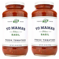 Gourmet Natural Tomato Basil Pasta Sauce (2) 25 oz Jars – No Sugar Added, Gluten Free, Preservative Free, Keto and Paleo Friendly, and Made with Whole, Non-GMO Tomatoes!