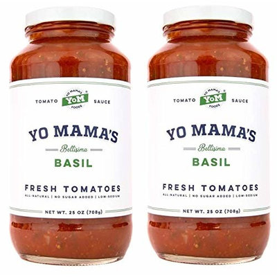 Gourmet Natural Tomato Basil Pasta Sauce (2) 25 oz Jars – No Sugar Added, Gluten Free, Preservative Free, Keto and Paleo Friendly, and Made with Whole, Non-GMO Tomatoes!