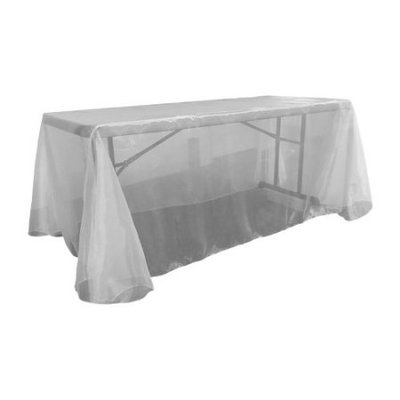 La Linen Sheer Mirror Organza Rectangular Tablecloth Color: White