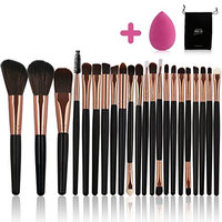 Makeup Brush Set 22PCs Makeup Brushes Premium Synthetic Kabuki Foundation Brushes Cosmetics Brushes Kit With Makeup Sponge Carrying Makeup Brush Bag