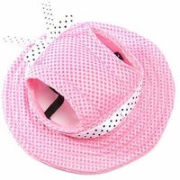 TopTie Pet Dog Cat Princess Mesh Sun Hat, Party Hats with Ear Holes-Pink-M