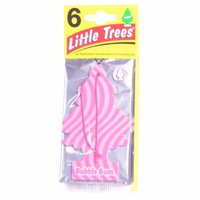Little Trees Cardboard Hanging Car, Home & Office Air Freshener, Bubble Gum -6PK