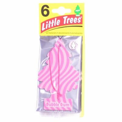 Little Trees Cardboard Hanging Car, Home & Office Air Freshener, Bubble Gum -6PK