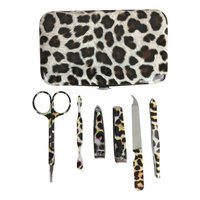 Manicure Pedicure Kit, Nail Clippers Travel Set, Leopard Animal Print