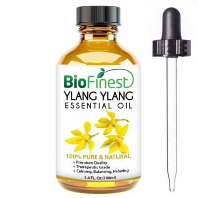 BioFinest Ylang Ylang Oil - 100% Pure Ylang Ylang Essential Oil - Premium Organic - Therapeutic Grade - Aromatherapy - Boost Energy/Heart - Reduce Stress/Anxiety - FREE E-Book and Dropper (100ml)
