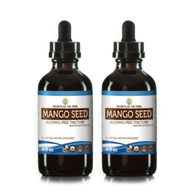 Secrets Of The Tribe Mango Seed Tincture Alcohol-FREE Extract, Wildcrafted Mango Drupe (Mangifera indica) Dried Drupe 2x4 oz