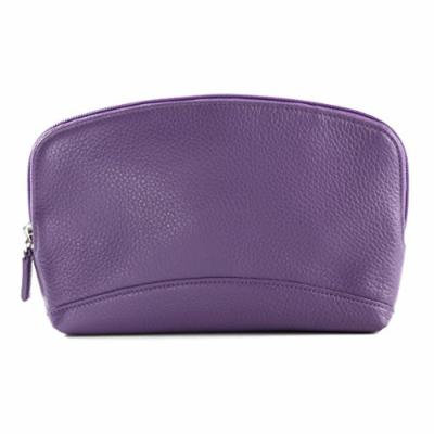Large Cosmetic Bag - Full Grain Leather - Grape (purple)