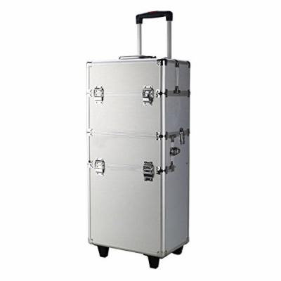 Pro 3 in1 Aluminum Rolling Makeup Cosmetic Train Case Wheeled Box