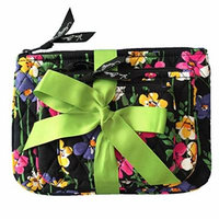 Vera Bradley Cosmetic Trio Wildflower Garden with Solid Black Lining