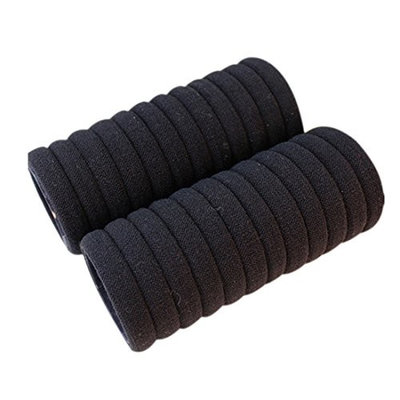 100Pcs Seamless Touching Headband Hair Rope Rubber Black Scrunchie For Girls Kids