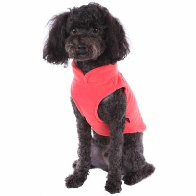 Solid Fleece Vest Soft Dog Sweater Harness with O-Ring, Pumpkin, XS
