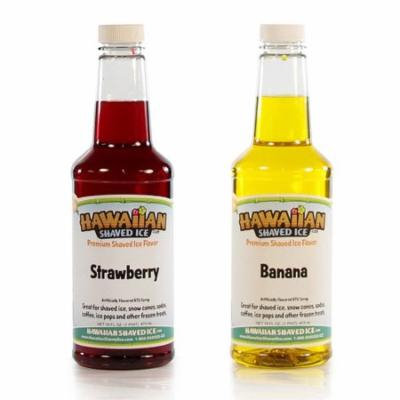Hawaiian Shaved Ice Strawberry-Banana Flavor Syrup, 16 oz (2 Pack)