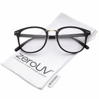 zeroUV - Classic Metal Nose Bridge Clear Lens Square Horn Rimmed Glasses 52mm - 52mm