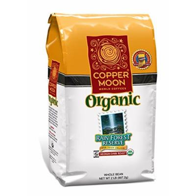 Copper Moon Fair Trade Organic Whole Bean Coffee, Rainforest Reserve, 2 Pound