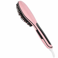 Ion jett turbo hair straightener brush pink