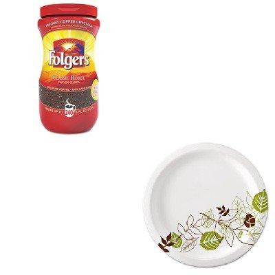 KITDXEUX9WSPKFOL06922 - Value Kit - Folgers Instant Coffee Crystals (FOL06922) and Dixie Pathways Mediumweight Paper Plates (DXEUX9WSPK)