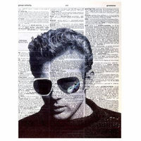 Art N Wordz James Dean Sunglasses Original Dictionary Sheet Pop Art Wall or Desk Art Print Poster