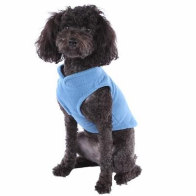 Solid Fleece Vest Soft Dog Sweater Harness with O-Ring, Blue, XL