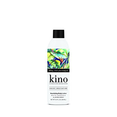 Kino Hawaiian Skincare Body Lotion, Kukui Nut and Whole Plant Hemp, White Gardenia, 8 oz.