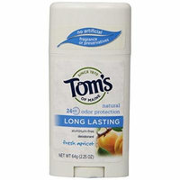 5 Pk Tom's of Maine Natural Care Long-Lasting Deodorant Stick Apricot 2.25 oz Ea