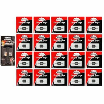Gillette 7 O'Clock Super Platinum Safety Razor w/ 5 Blades + Personna Double Edge Stainless Steel Refill Blades, 5 ct. (Pack of 20)