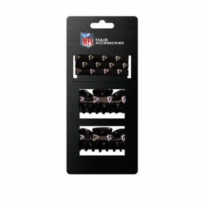 NFL Atlanta Falcons Hair Accessory 2-Hair Clips and 3-Elastic Ponytail Bands