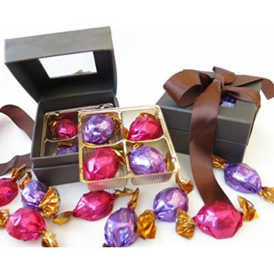 Godiva brown ribbon gift box. elegant window chocolate gift box includes milk and dark godiva truffle;es