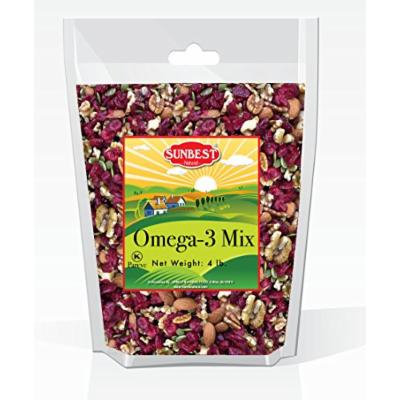 SunBest Trail Mix Nuts Seeds and Fruits (UNSALTED, RAW Pecans, Walnuts Halves and Pieces, Almonds, Pumpkin Seeds/Pepitas, and Cranberries) (Omega 3, 4 Lb)