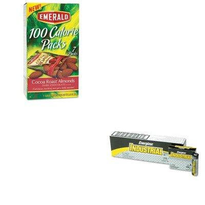 KITDFD84325EVEEN91 - Value Kit - Emerald 100 Calorie Pack Dark Chocolate Cocoa Roast Almonds (DFD84325) and Energizer Industrial Alkaline Batteries (EVEEN91)