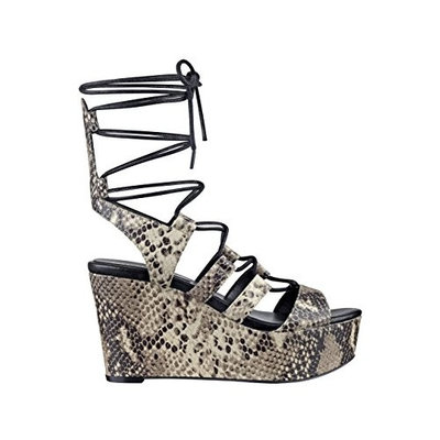 GUESS Women's Denaya Python-Print Flatform Sandals