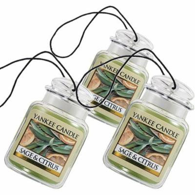 Yankee Candle Car Jar Ultimate Odor Neutralizing Air Freshener Sage & Citrus-3PK
