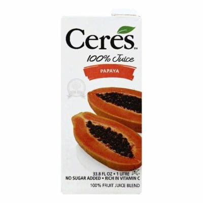 Ceres Papaya 100% Juice, 33.8 Oz (Pack of 12)
