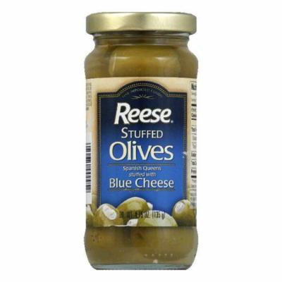 Reese Olives Spain Queen Stuffed with Bleu Cheese, 4.75 OZ (Pack of 6)