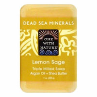 One With Nature Lemon Sage Triple Milled Soap, 7 OZ