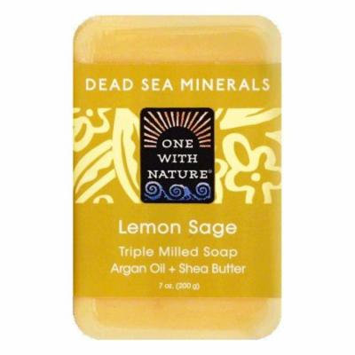 One With Nature Lemon Sage Triple Milled Soap, 7 OZ