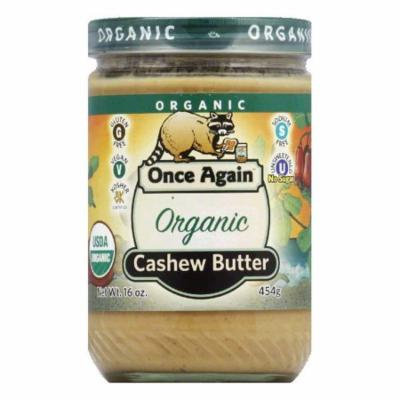 Once Again Nut Butter Cashwe No salt Organic Smooth, 16 OZ (Pack of 6)