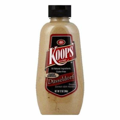 Koops Mustard Dusseldorf Squeeze, 12 OZ (Pack of 12)