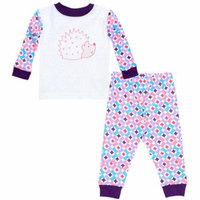 Under the Nile Organic Cotton Baby Long Johns - Plum Prism Print 12m