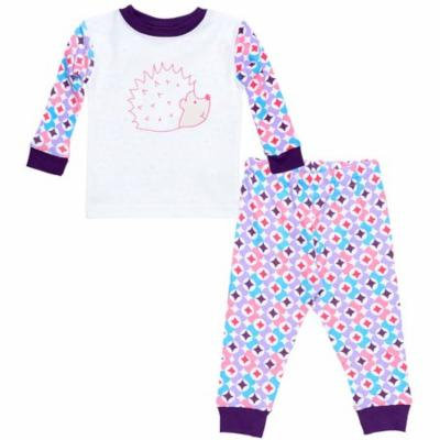 Under the Nile Organic Cotton Baby Long Johns - Plum Prism Print 12m
