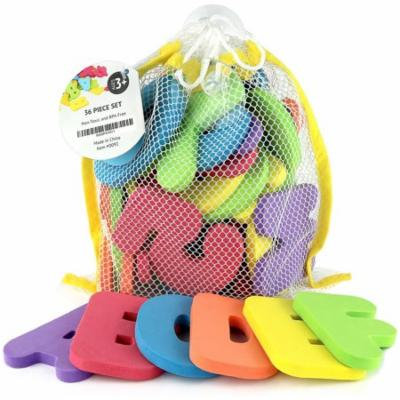 Click N' Play Bath Foam Letters & Numbers with Mesh Bath Toys Organizer, 36 Count