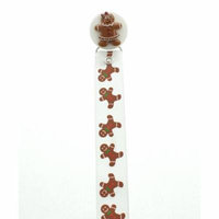 White & Brown Gingerbread Pacifier Clip